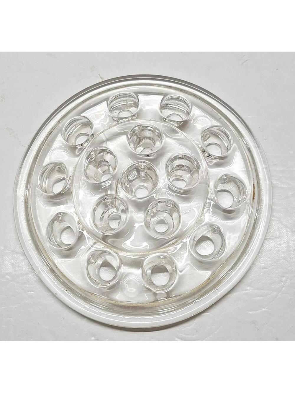 Vintage Floral Arranging Frog Clear Glass 5.5” Nice Heavy & Shiny